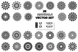 26 mandala vector background design, a Pattern Graphic by NJ Himel