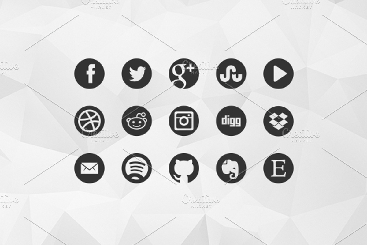 Round Social Media Icons preview 4