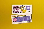 Purple Quirky New Year Sale Voucher, a Card Template by graphicook (Thumbnail 1 of 3)