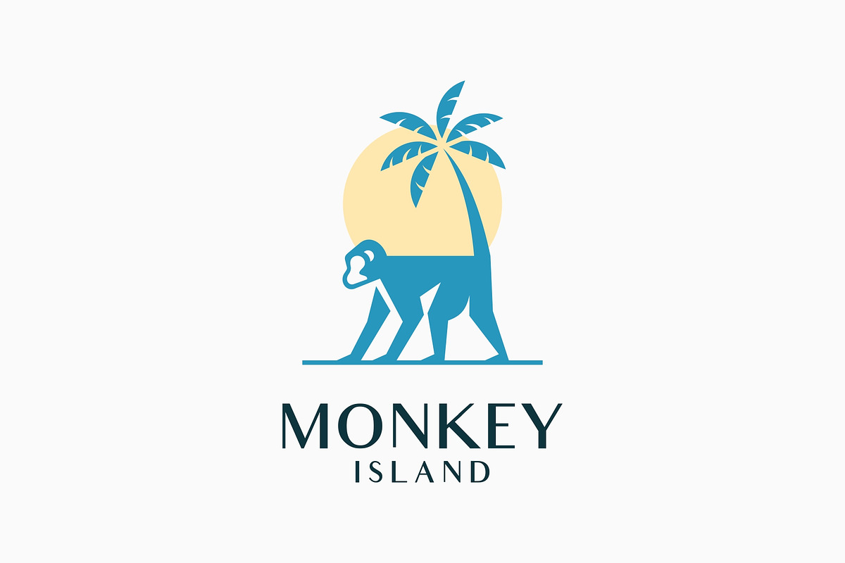 Monkey Primate Palm Island Logo, a Branding & Logo Template by ika trisiana (Photo 1 of 2)