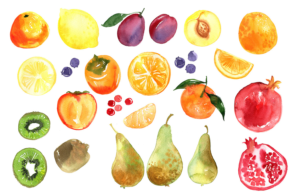 Watercolor food. Fruits & Vegetables, a Food Illustration by irina.vaneeva (Photo 6 of 7)