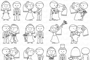 Wedding Stick Figure PS Brushes