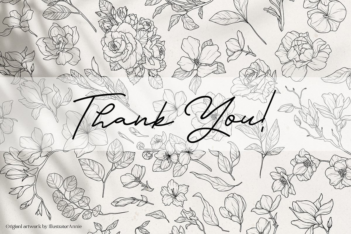 Floral Garden - Floral Line Art, an Illustration by IllustratorAnnie (Photo 10 of 10)