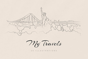 My Travels. Lineart Set. Sale