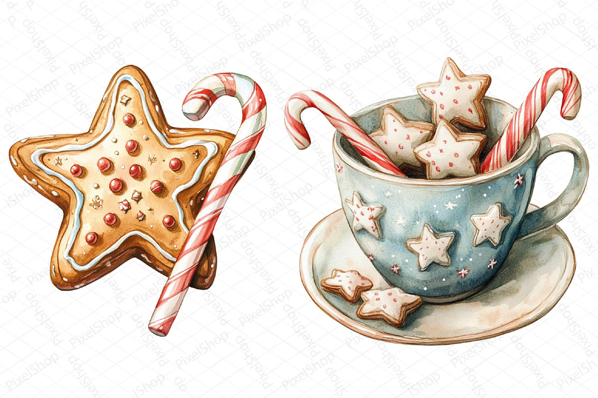 Cute Sweet Christmas Clipart PNG, an Illustration by DreamPrint404 (Photo 4 of 5)