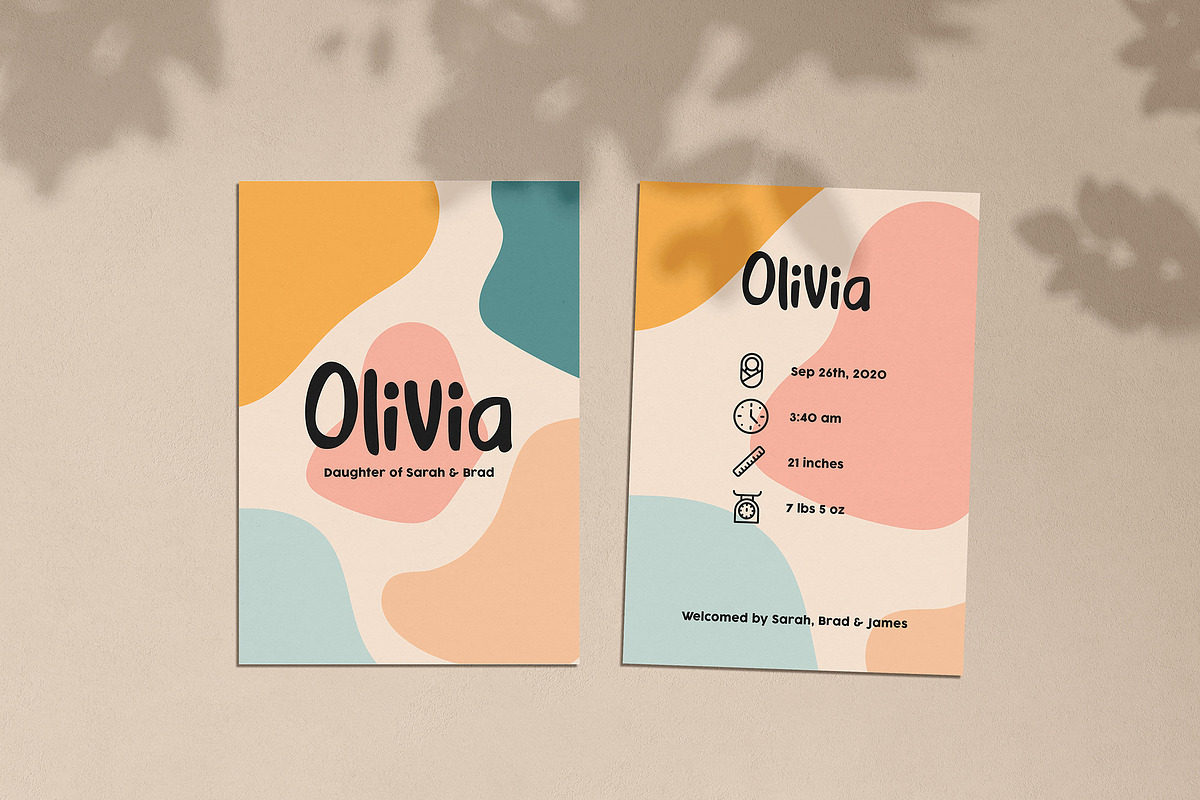 Olivia a newborn announcement card, an Invitation Template by studioflashback (Photo 1 of 4)