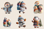 Whimsical Christmas Snowman Clipart, an Illustration by SVGArt (Thumbnail 2 of 8)