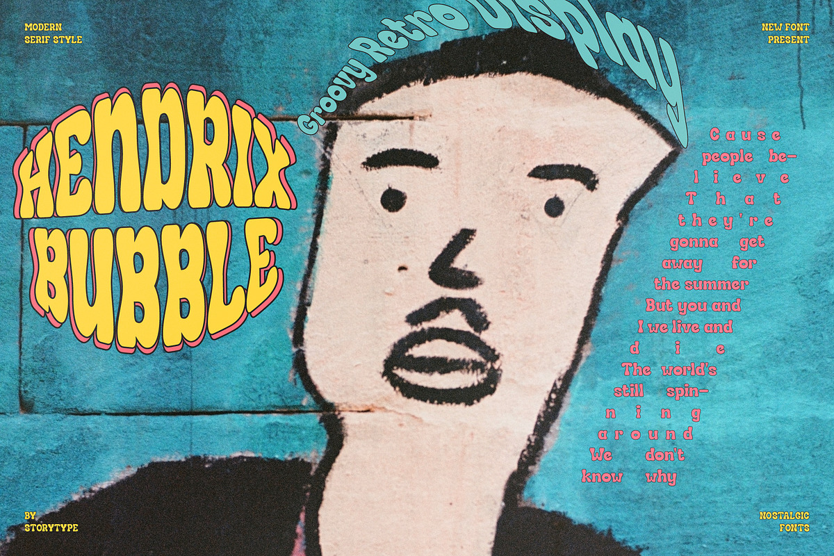 Hendrix Bubble Groovy Retro Display, a Serif Font by Storytype Studio (Photo 10 of 15)