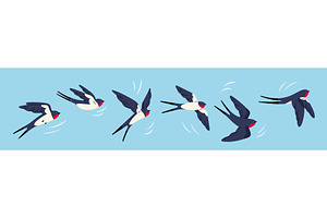 Swallow flying animation. Frame by, an Animal Illustration by YummyBuum