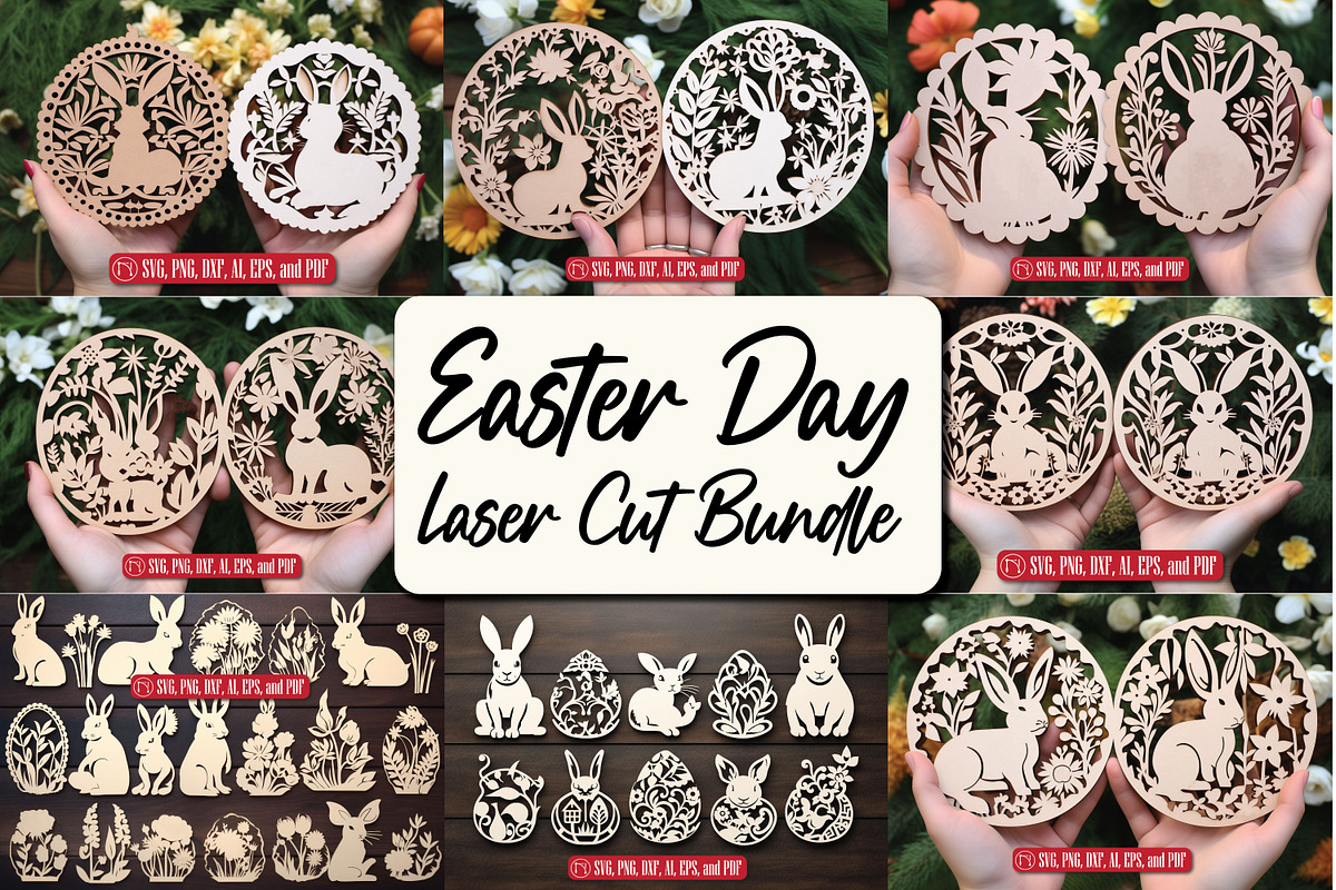 Easter Day Laser Cut SVG Bundle, a Graphic by NGISED (Photo 1 of 9)