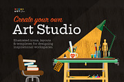 Art Supply Illustration Pack, a Work Illustration by Wingsart Studio (Thumbnail 1 of 12)
