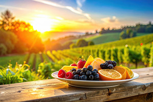 Fresh Fruit Plate at Vineyard Sunset, a Food & Drink Photo by Davizro's Market