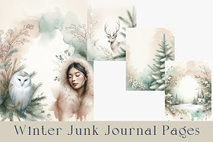 Winter Junk Journal Pages Bundle.