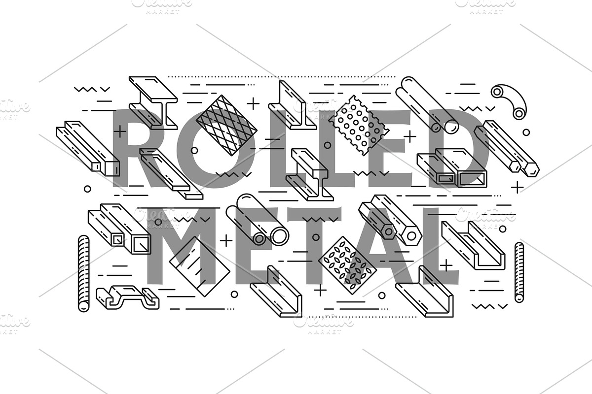 Steel and aluminium rolled metal, an Object Illustration by Vector Tradition