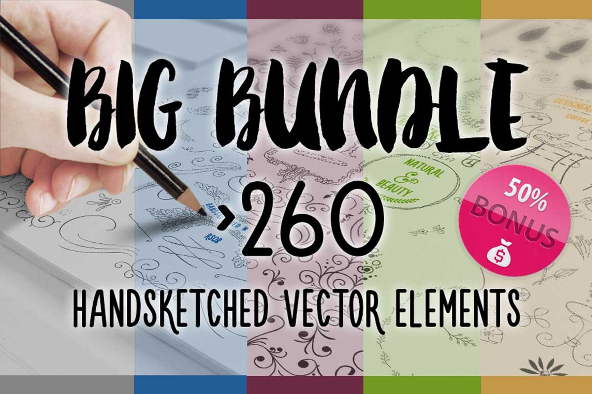 BIG BUNDLE 260 Handsketched Vectors, a Decorative Illustration by RSQB (Photo 1 of 5)