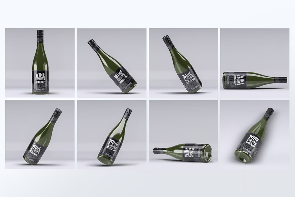 Wine Bottle Mock-Up, a Product Mockup by DesignRushMarket (Photo 2 of 8)