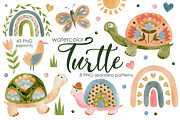 Watercolor turtle & rainbow, an Animal Illustration by Kira Konoshenko (Thumbnail 1 of 10)