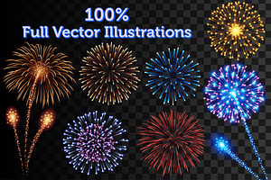 Vector Fireworks Illustrations