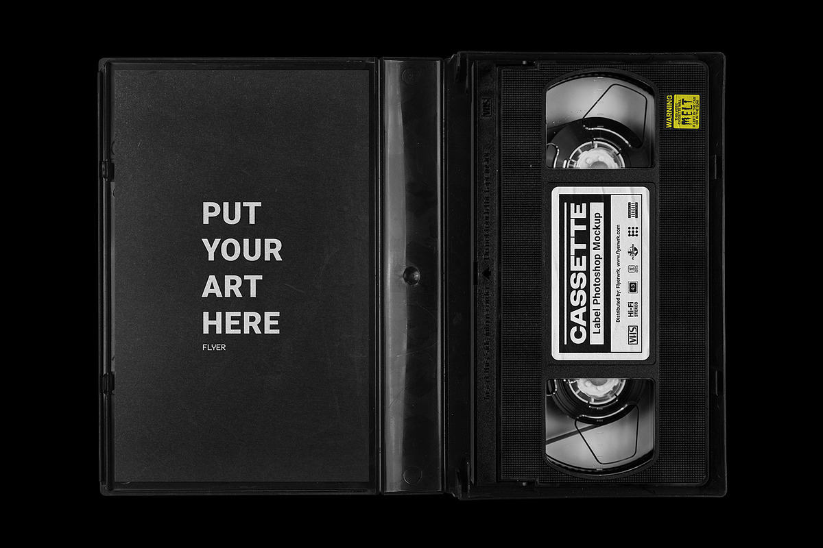 VHS Cassette Tape Case Mockup, a Packaging Mockup by FLYERWRK (Photo 5 of 10)