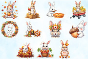 Watercolor Autumn Bunny Clipart, an Illustration by Craft Nest (Thumbnail 5 of 6)