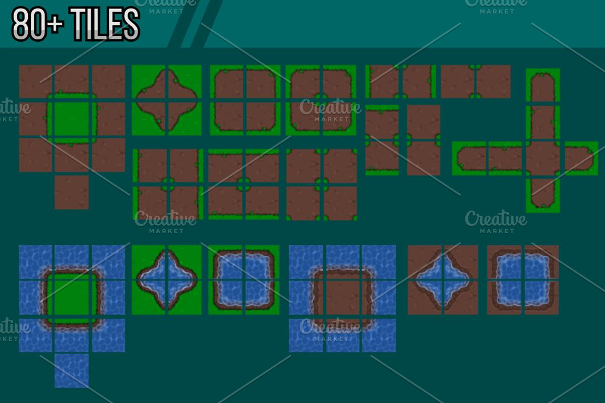 The Meadow - Top Down Tileset, a Texture Illustration by pzUH (Photo 3 of 4)