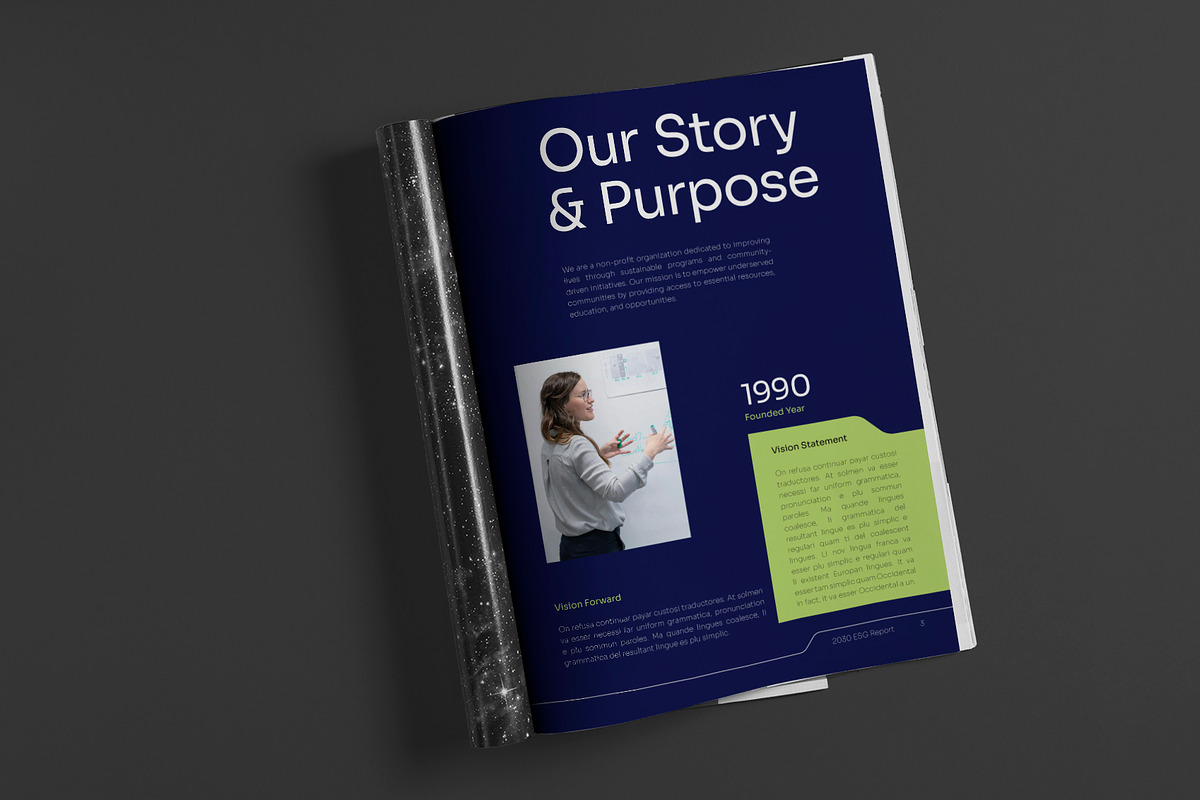 Navy Green Annual Report, a Brochure Template by Neermana (Photo 2 of 11)