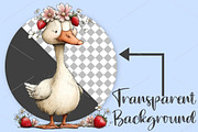 Whimsical Goose Strawberry Clipart, a Seasonal Illustration by Canvas Craft (Thumbnail 2 of 7)