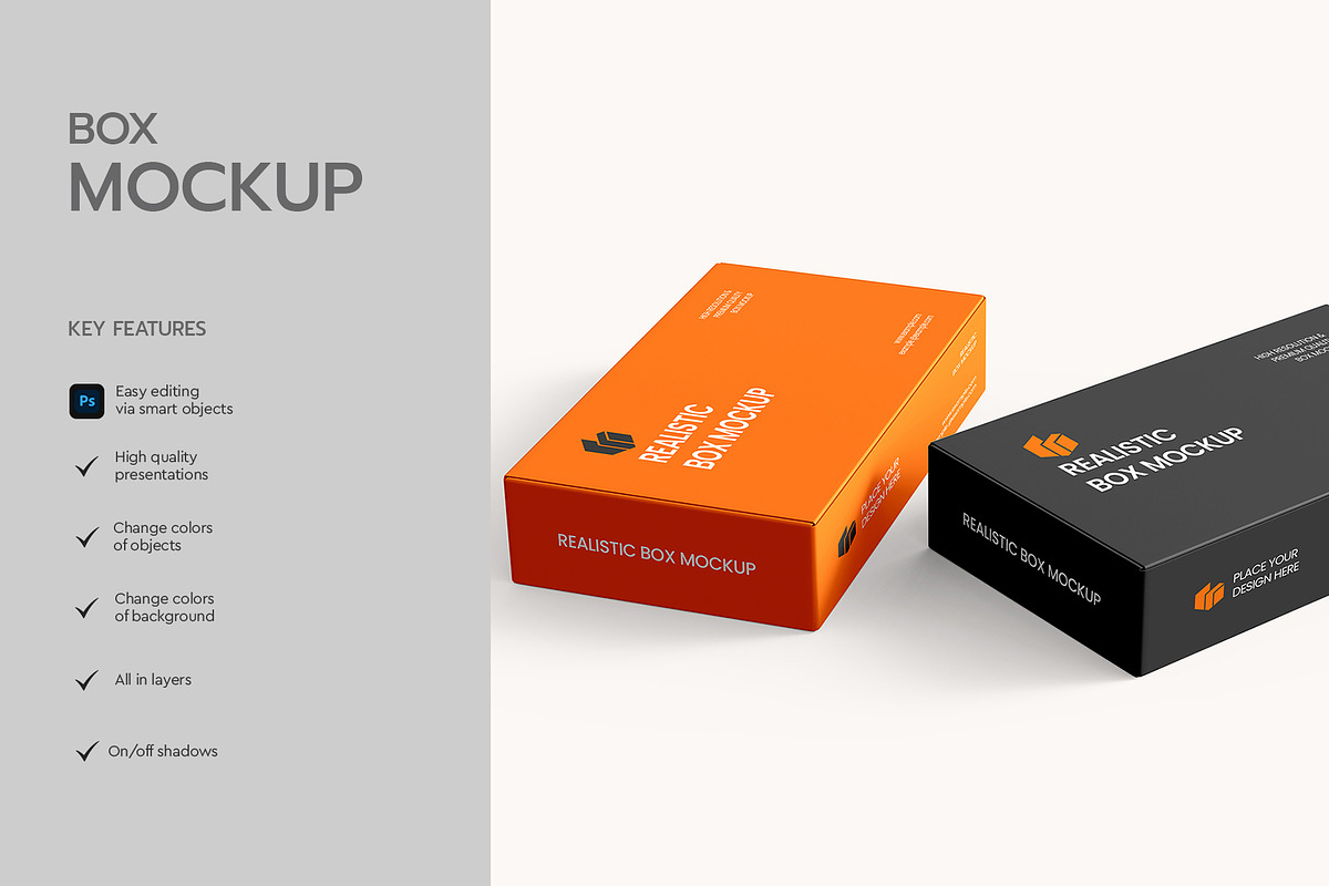 Side Packaging Box Mockup, an Advertising Mockup by graphypix (Photo 2 of 4)