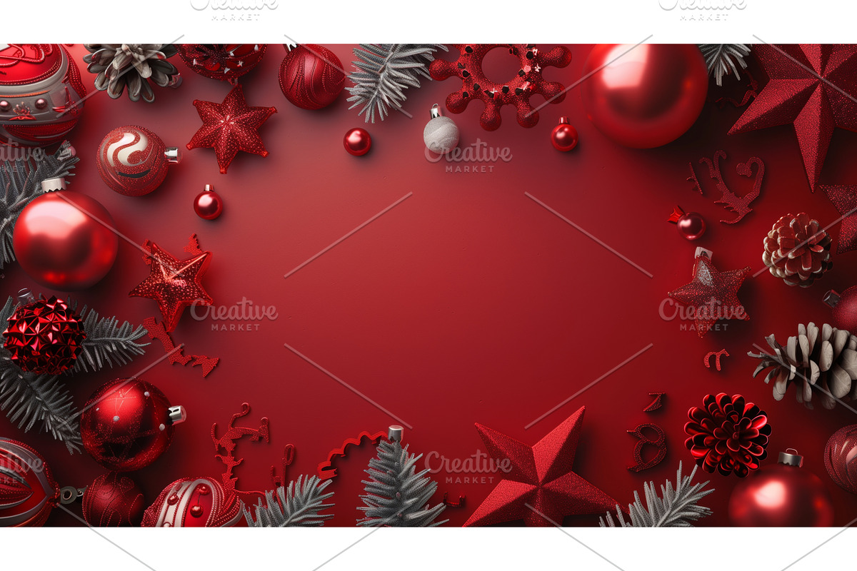 Festive Christmas composition with, an Illustration by Sergey Kotenev