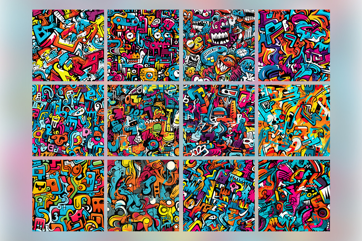 Abstract Graffiti Seamless Pattern, a Pattern Graphic by Forhadx5 (Photo 5 of 11)