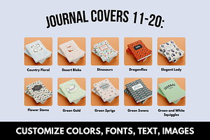 KDP 50 Journal Cover Bundle Canva