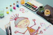 Watercolor Robots Party, an Animal Illustration by antuanetto (Thumbnail 11 of 15)