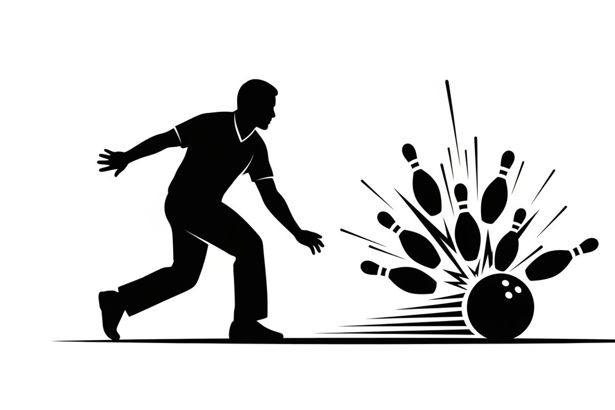 Dynamic bowling player silhouette, an Illustration by Amazin_art (Photo 9 of 31)