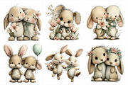 Watercolor Pink Bunnies Easter Clipa, an Illustration by Daily.Designs (Thumbnail 8 of 8)