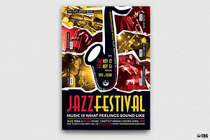 Jazz Festival Flyer Template V8, a Flyer Template by ThatsDesignArt