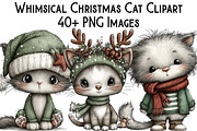 Whimsical Christmas Cat Clipart, an Illustration by Pixels.Craft (Thumbnail 6 of 6)