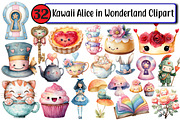 Kawaii Alice in Wonderland Clipart, an Illustration by Design Market (Thumbnail 1 of 3)