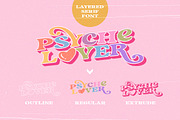 Psyche Lover - Layered Retro Font, a Serif Font by Sarid Ezra (Thumbnail 2 of 10)