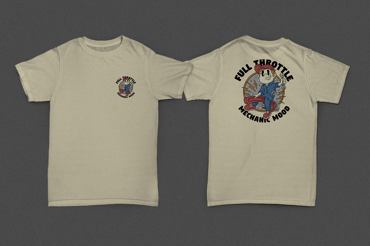 mechanic mascot riding pipe wrench, a Branding & Logo Template by Judsart (Photo 2 of 3)