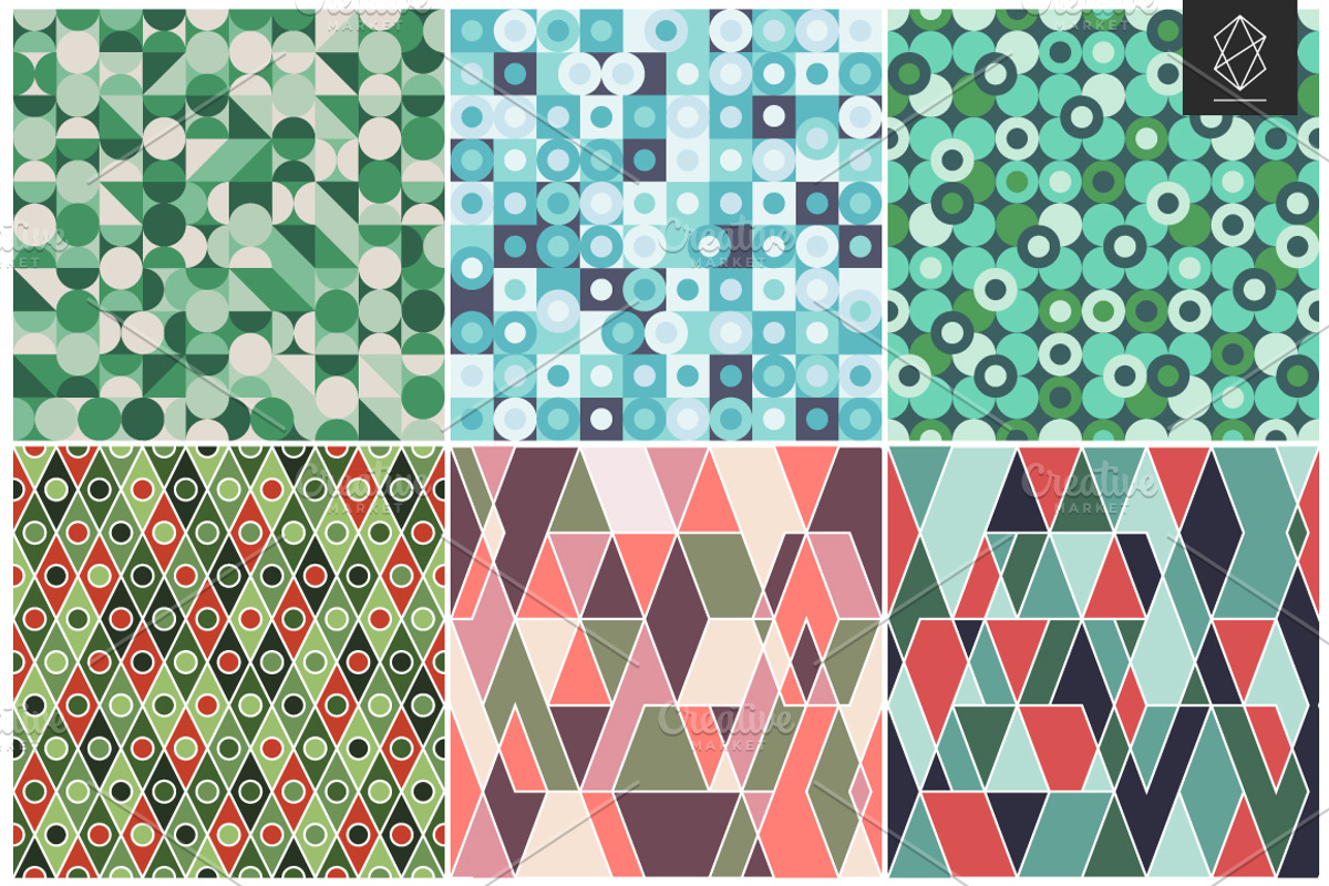 Geometric seamless pattern set, a Pattern Graphic by Yury Velikanov (Photo 4 of 5)