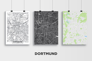 5 Maps Of Germany Cities Set 2