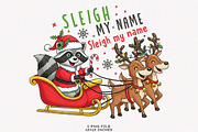 Funny Christmas Santa Raccoon PNG, an Illustration by SinaCreation (Thumbnail 1 of 7)