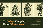 Vintage Camping Illustration Set, a Person Illustration by Creative Stall (Thumbnail 1 of 9)