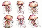 Whimsical summer jellyfish clipart, an Illustration by Designworld (Thumbnail 3 of 8)