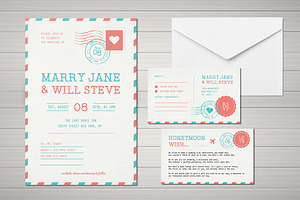 Airmail Wedding Invitation