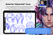 1500+ Hair Procreate Bundle, a Brush Add-On by Selentaori Studio (Thumbnail 12 of 15)