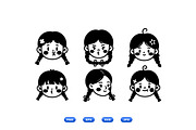 Cute Girl Faces SVG Clipart, an Illustration by designvectx (Thumbnail 1 of 3)