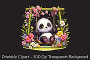 Spring Animals On Swing Clipart, an Illustration by RobertsArt (Thumbnail 3 of 7)