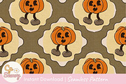 Happy Pumpkin Walk Seamless Pattern, a Texture Illustration by CpSnowy (Thumbnail 1 of 5)
