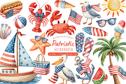 Watercolor 4th of July Clipart, a Seasonal Illustration by MockupWizard (Thumbnail 1 of 5)